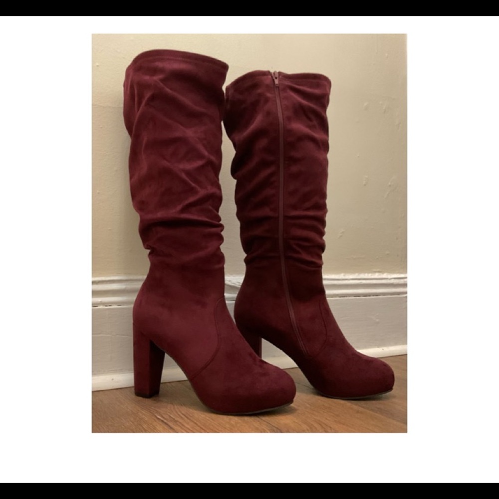 Merlot Knee High Heels